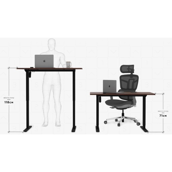 Фото - Стол с электрорегулировкой высоты Mealux PowerDesk Energy Walnut (EVO-201 Energy Walnut/B)